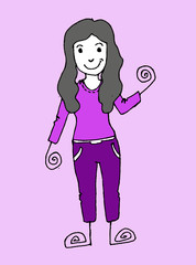 Beautiful woman cartoon in Jaidee Family Style