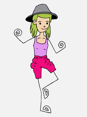 Beautiful woman cartoon in Jaidee Family Style