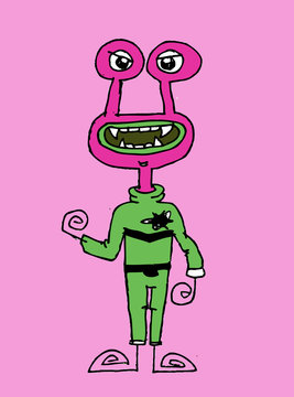 Cartoon cute monsters alien character