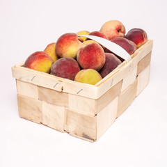 peaches in basket