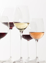 still life of wine glasses with wine