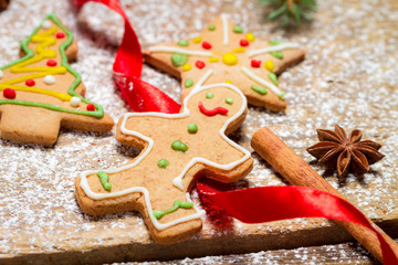 Gingerbread Man on a red ribbon