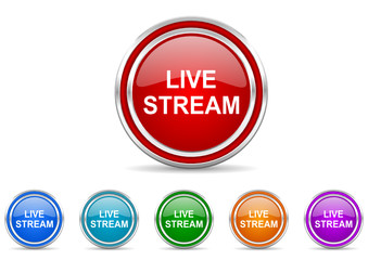 live stream icon set