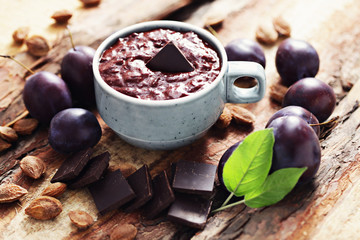 plum jam with chocolate
