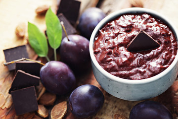plum jam with chocolate