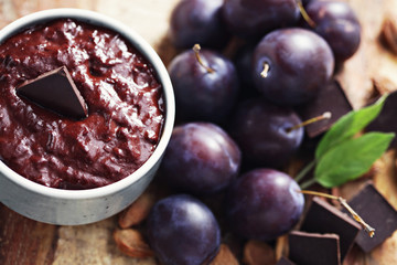 plum jam with chocolate