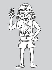 Young super hero boy cartoon