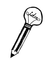 Concept of idea inspired bulb shape