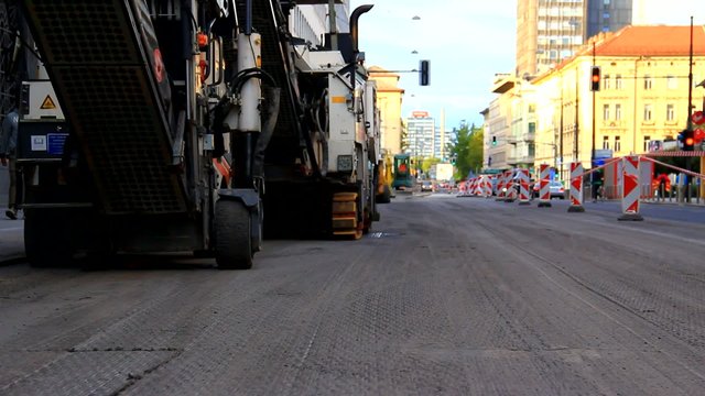 Closed road. Renovation in the progress.