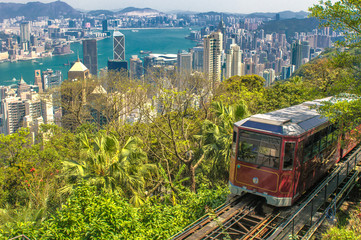 Plakat Peak Tram, Hong Kong.
