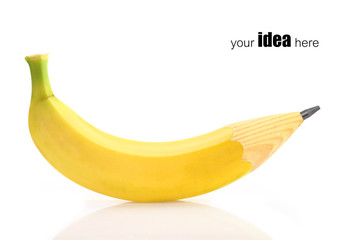 Banana-pencil fun and creative concept