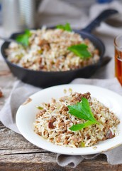 Dirty rice with ground beef