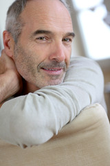 Obraz premium Closeup of relaxed and serene senior man