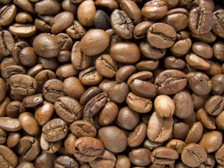 Background made of coffee beans