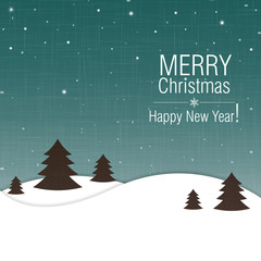 Merry Christmas and Happy New Year greeting card design