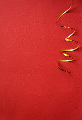 Red background with golden streamer