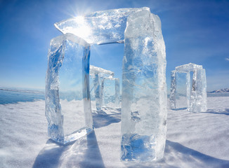 Icehange - stonehenge made from ice