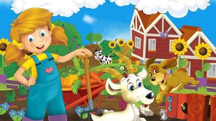 On the farm - illustration for the children