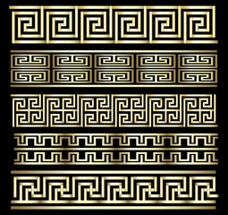 Seamless Gold Meander Patterns