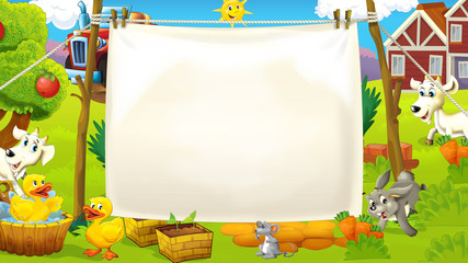 On the farm - illustration for the children