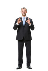 Full-length portrait of businessman ok gesturing - 56551565