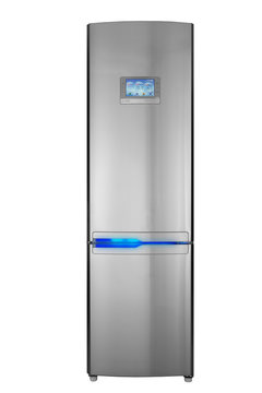 Two door refrigerator isolated on white