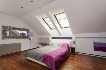 Purple luxurious bedroom