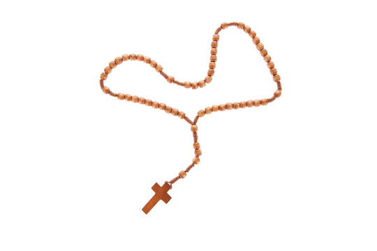 Rosary beads isolated over a white background