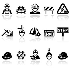 Workers vector icons set