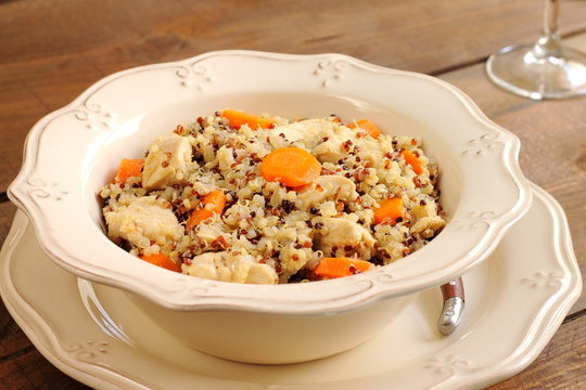 Quinoa with chicken and carrot