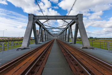 Historical railway bridge in Tczew, Poland