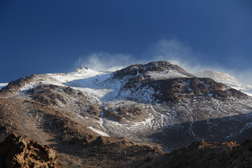 View of mount Damavand against blue sky