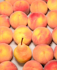 Ripe peach in the market