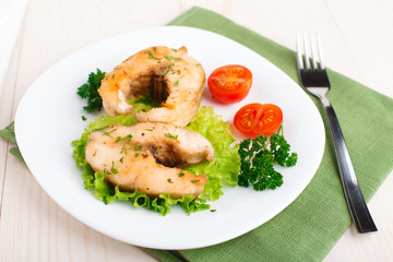 Fried fish and vegetables