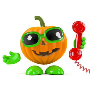 Pumpkin answers the phone