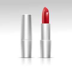 Vector Isolated Red Lipstick on White Background
