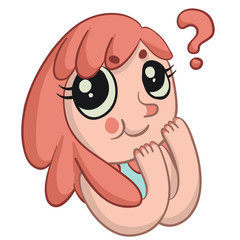 Retro Cartoon Girl in Doubt