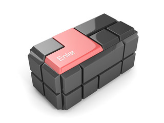 Red Keyboard Cube