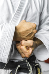 Closeup of karate hands