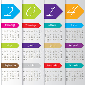 Arrow calendar design for 2014