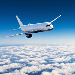 Naklejka premium Samolot na niebie - Pasażerski samolot / samolot