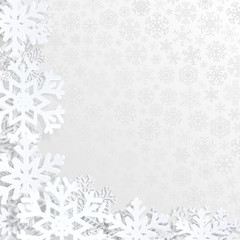 Christmas background with white snowflakes