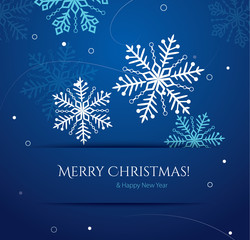 Naklejka na ściany i meble Abstract Christmas card with snowflakes