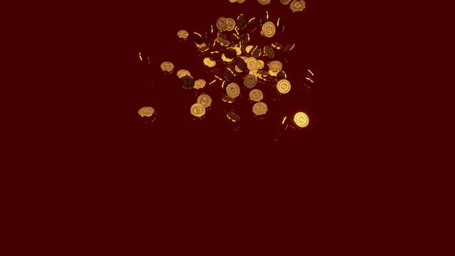 Cascade of gold coins.