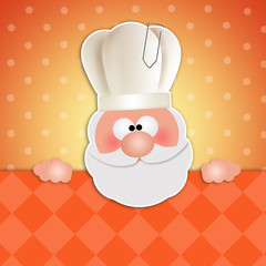 Santa Claus with chef's hat for dinner