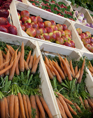 fruits et légumes en vrac au marché