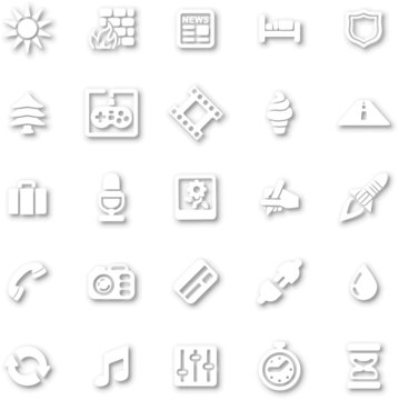 White minimalist icon set