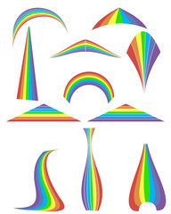 Set of 12 rainbow. Vector illustration