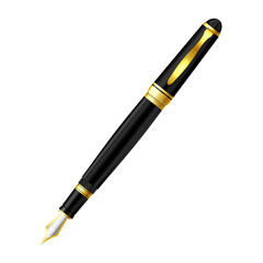 Naklejka premium Black ink pen on a white background