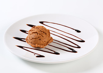 Scoop of chocolate ice creamn